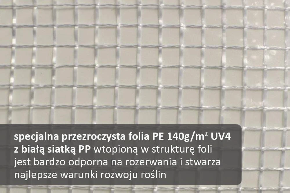 Tunel Ogrodowy, Foliowy FOCUS GARDEN, Biała Siatka Wzmacniająca, 3x2 M 7 Tunel Ogrodowy, Foliowy FOCUS GARDEN, Biała Siatka Wzmacniająca, 3x2 M - Image 5