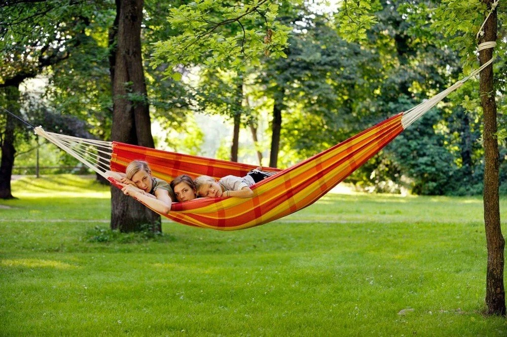 Hamak BARBADOS, Czerwono-żółty, 340x150 Cm 6 Hamak BARBADOS, Czerwono-żółty, 340x150 Cm - Image 4