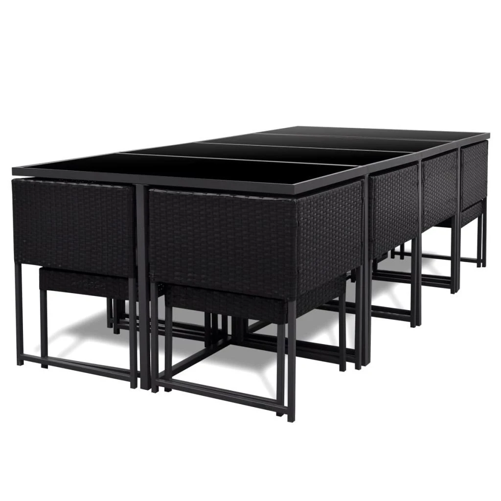 Zestaw Mebli Ogrodowych VIDAXL, Czarny, 29 Części 6 Zestaw Mebli Ogrodowych VIDAXL, Czarny, 29 Części - Image 4