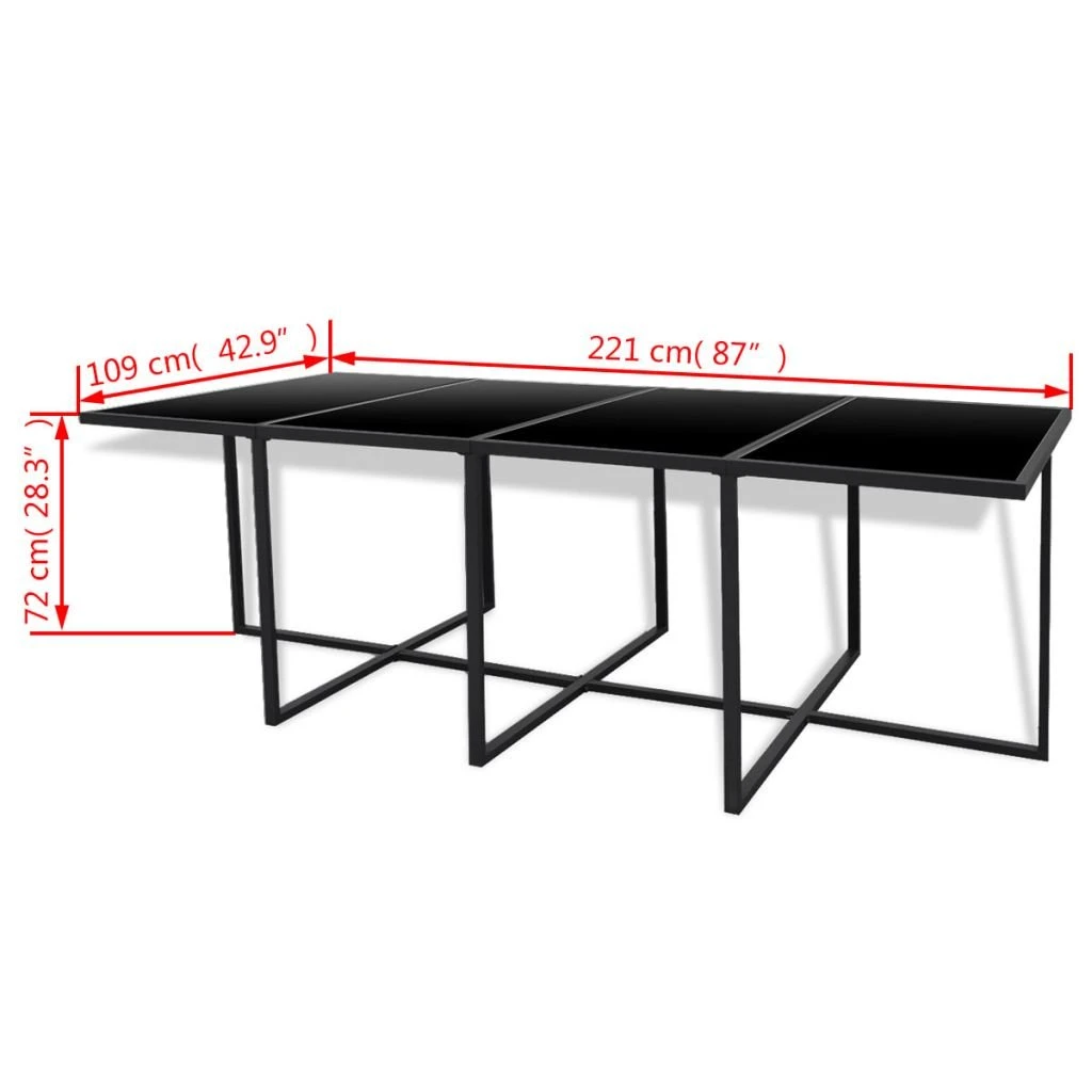 Zestaw Mebli Ogrodowych VIDAXL, Czarny, 29 Części 9 Zestaw Mebli Ogrodowych VIDAXL, Czarny, 29 Części - Image 7