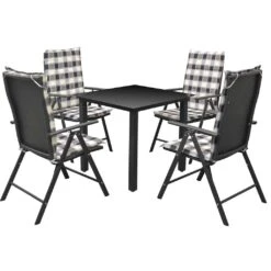 VidaXL 5-cz. Zestaw Mebli Ogrodowych Z Poduszkami, Aluminium, Czarny 14 VidaXL 5-cz. Zestaw Mebli Ogrodowych Z Poduszkami, Aluminium, Czarny -Building Materials Shop 15505165932824940 jpg gallery.big iext54154581