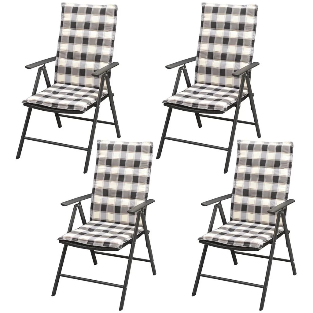 VidaXL 5-cz. Zestaw Mebli Ogrodowych Z Poduszkami, Aluminium, Czarny 6 VidaXL 5-cz. Zestaw Mebli Ogrodowych Z Poduszkami, Aluminium, Czarny - Image 4