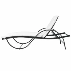 VidaXL Leżak Z Poduszką I Stolikiem, Polirattan, Czarny -Building Materials Shop 15505166551605574 jpg gallery.big iext54131467