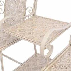 VidaXL Ławka Ogrodowa Dla 2 Osób, 161 Cm, Stalowa, Biała -Building Materials Shop 15505167540796532 jpg gallery.big iext54130859