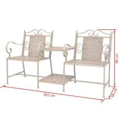 VidaXL Ławka Ogrodowa Dla 2 Osób, 161 Cm, Stalowa, Biała -Building Materials Shop 15505167540806535 jpg gallery.big iext54130862