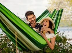 Hamak Rodzinny AMAZONAS Paradiso, Ciemnozielono-jasnozielony, 360x175 Cm -Building Materials Shop 15836851312637579 jpg gallery.big iext58616337