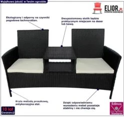 Ławka Ogrodowa Ze Stolikiem ELIOR Talorn, Czarna, 62x85x152 Cm 10 Ławka Ogrodowa Ze Stolikiem ELIOR Talorn, Czarna, 62x85x152 Cm -Building Materials Shop 15880734334928525 jpg gallery.big iext58744442