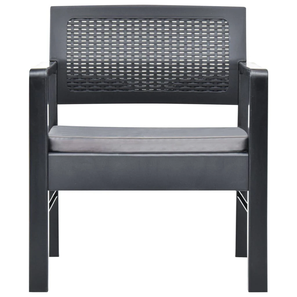 Zestaw Wypoczynkowy Do Ogrodu VidaXL, 4-częściowy, Plastik, Antracyt 10 Zestaw Wypoczynkowy Do Ogrodu VidaXL, 4-częściowy, Plastik, Antracyt - Image 8