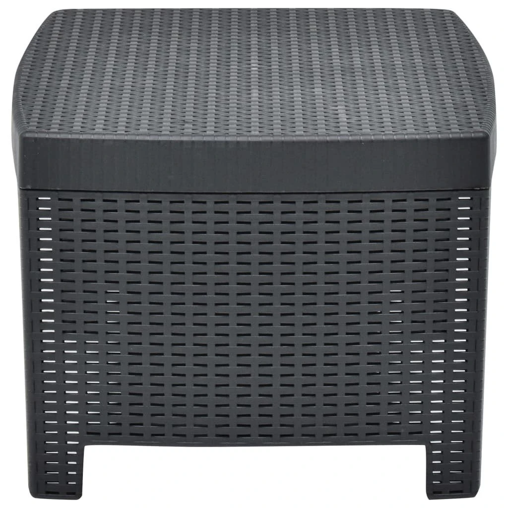 Zestaw Wypoczynkowy Do Ogrodu VidaXL, 4-częściowy, Plastik, Antracyt 14 Zestaw Wypoczynkowy Do Ogrodu VidaXL, 4-częściowy, Plastik, Antracyt - Image 12