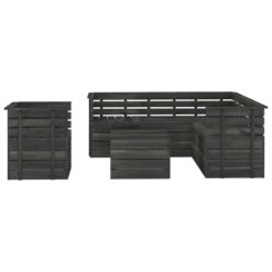 VIDAXL 7-cz. Zestaw Mebli Z Palet Do Ogrodu, Sosnowy, Ciemnoszary -Building Materials Shop 16173609659451882 jpg gallery.big iext69585797