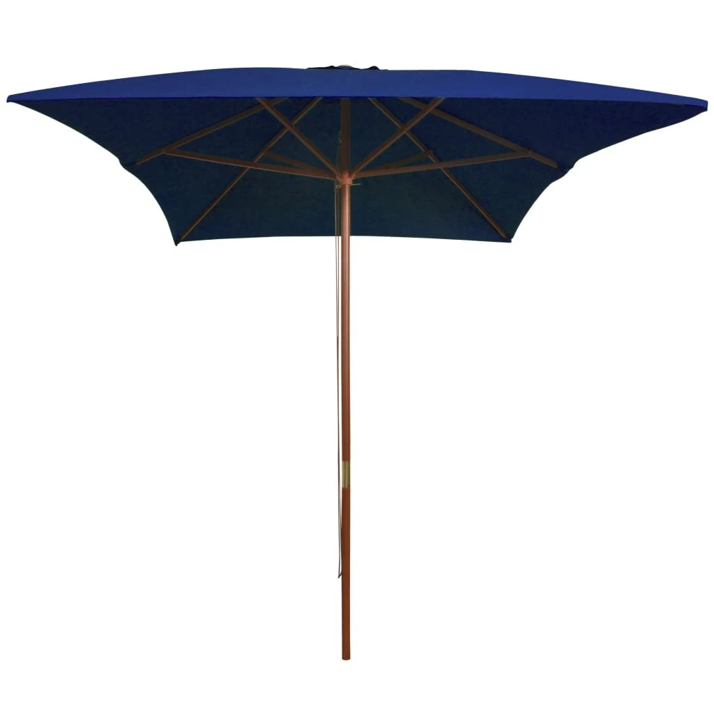 VIDAXL Parasol Ogrodowy Na Drewnianym Słupku, Niebieski, 200x300 Cm 5 VIDAXL Parasol Ogrodowy Na Drewnianym Słupku, Niebieski, 200x300 Cm - Image 3