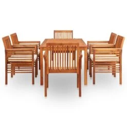 Zestaw Mebli Ogrodowych VIDAXL, Drewno Akacjowe, Brązowo-kremowy, 7-elementowy -Building Materials Shop 16276330644198386 jpg gallery.big iext75486987