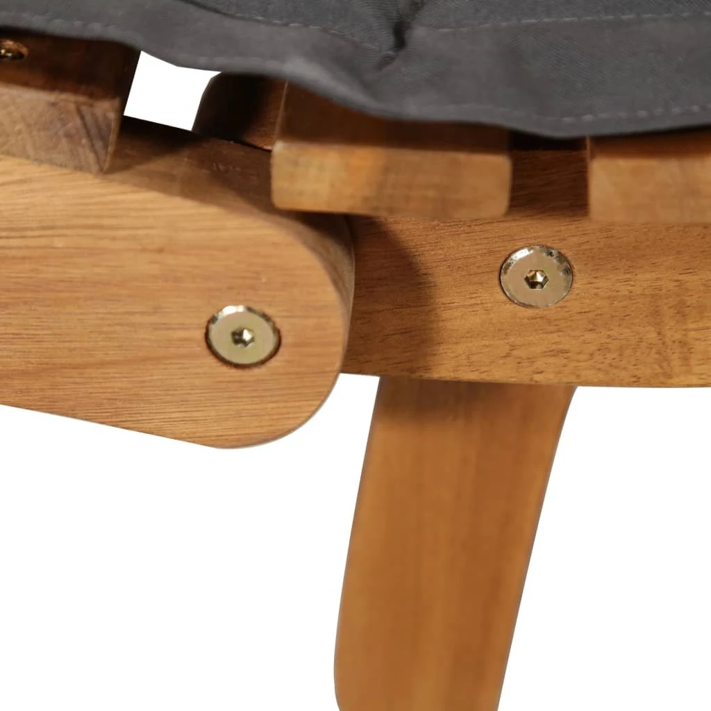 Leżak Z Poduszką VidaXL, Ciemnoszary 9 Leżak Z Poduszką VidaXL, Ciemnoszary - Image 7