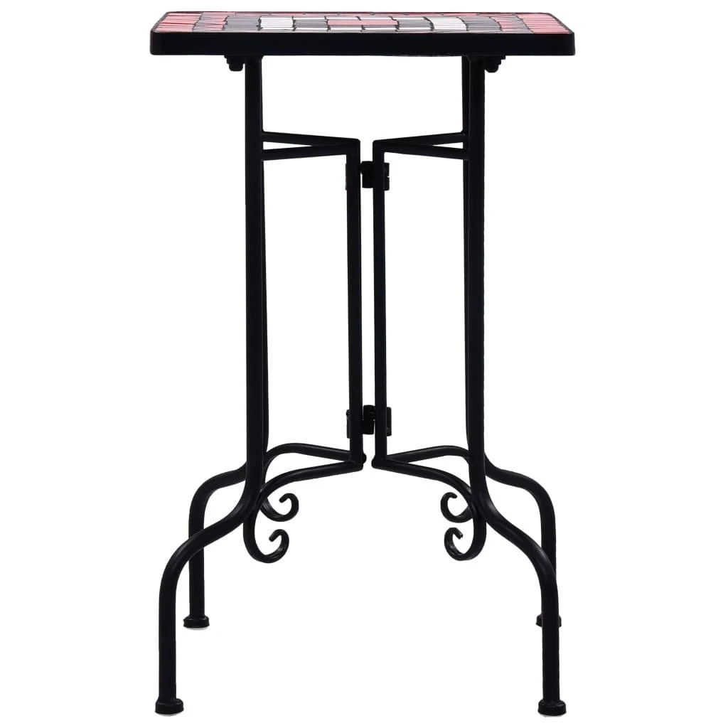 VidaXL Stolik Mozaikowy, Terakotowo-biały, Ceramiczny 4 VidaXL Stolik Mozaikowy, Terakotowo-biały, Ceramiczny - Image 2