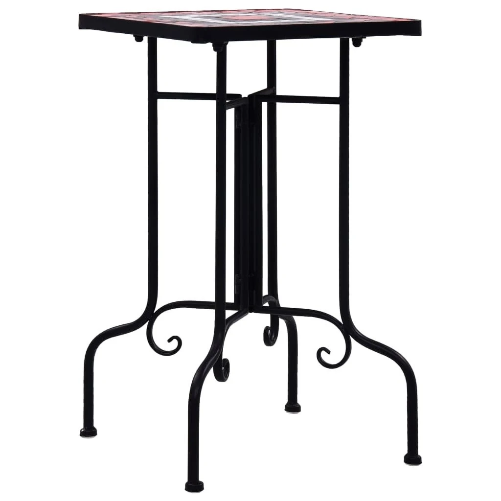 VidaXL Stolik Mozaikowy, Terakotowo-biały, Ceramiczny 5 VidaXL Stolik Mozaikowy, Terakotowo-biały, Ceramiczny - Image 3