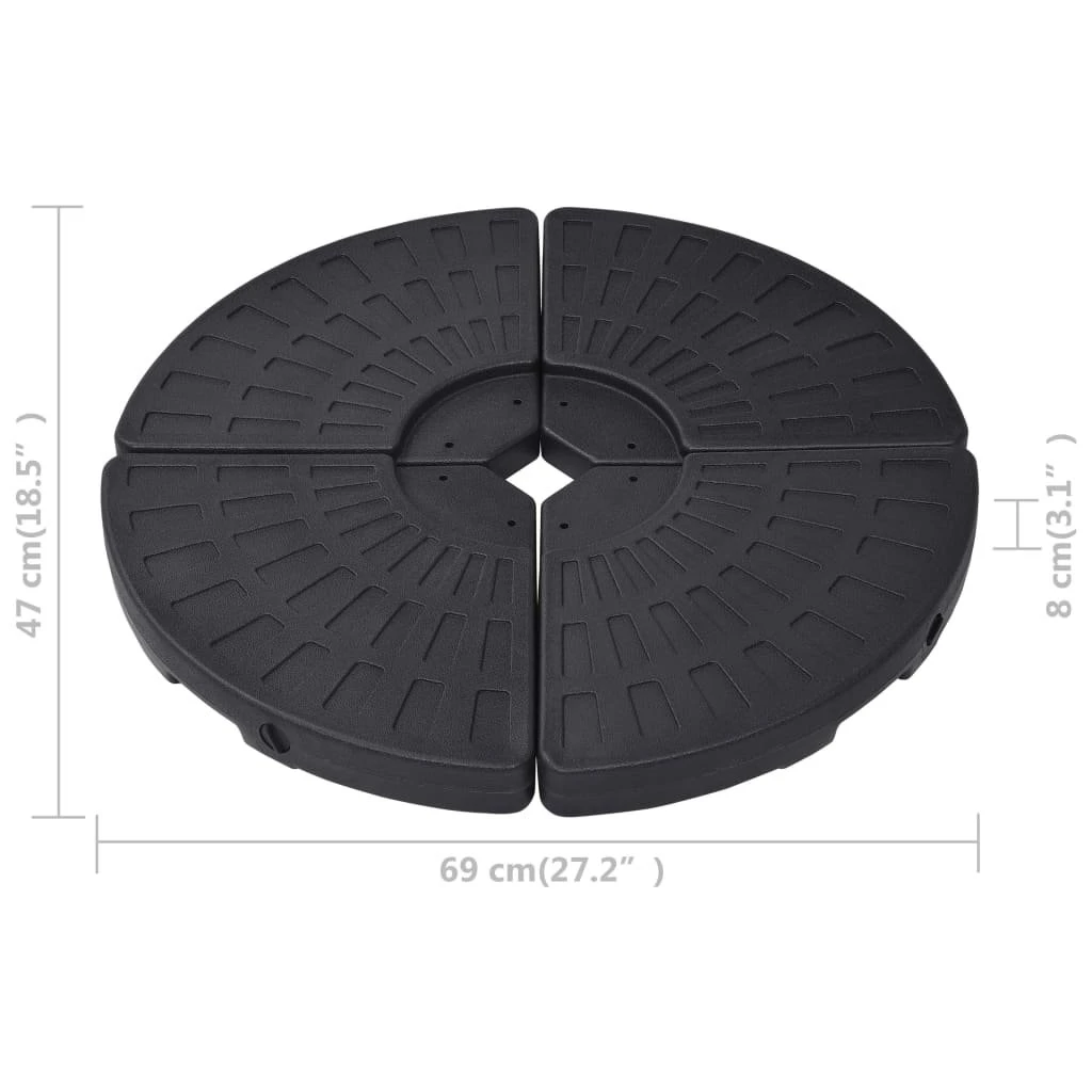 Podstawa Pod Parasol VIDAXL, Czarna, 4 Elementy, 101x8 Cm 7 Podstawa Pod Parasol VIDAXL, Czarna, 4 Elementy, 101x8 Cm - Image 5