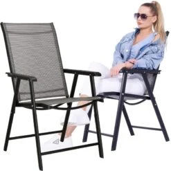 Składane Krzesło Ogrodowe Metalowe Czarne Na Balkon -Building Materials Shop 16503589255545275 jpg gallery.big iext107548899