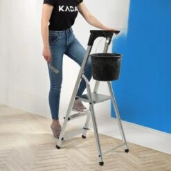 Drabina Aluminiowa Domowa 3 Stopniowa +Hak 125 Kg -Building Materials Shop 16594348650810621 jpg gallery.big iext116298868