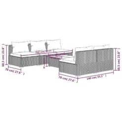 VIDAXL Lumarko 6-cz. Zestaw Wypoczynkowy Do Ogrodu, Poduszki, Rattan PE, Brąz! -Building Materials Shop 16597747332403587 jpg gallery.big iext116311250