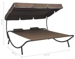 Brązowy Dwuosobowy Leżak Z Baldachimem - Pafos 3X 173X135 -Building Materials Shop 16600337925745048 jpg gallery.big iext116205412