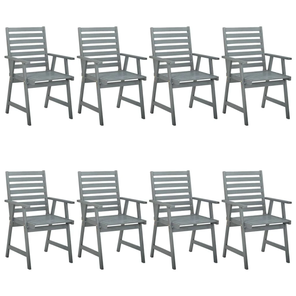 VidaXL Krzesła Ogrodowe Z Poduszkami, 8 Szt., Lite Drewno Akacjowe 4 VidaXL Krzesła Ogrodowe Z Poduszkami, 8 Szt., Lite Drewno Akacjowe - Image 2