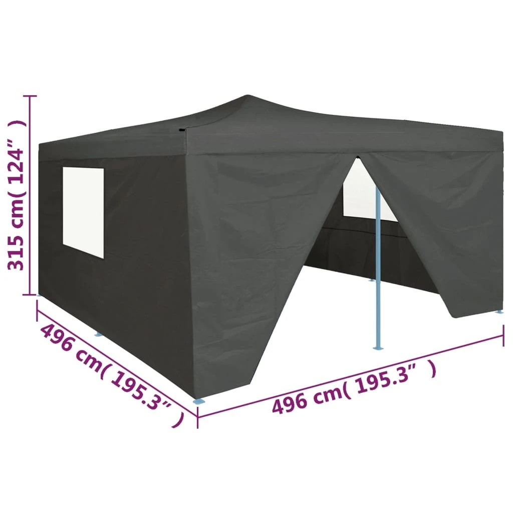 Altana Składana Z 4 ścianami VIDAXL, Szara, 5x5 M 11 Altana Składana Z 4 ścianami VIDAXL, Szara, 5x5 M - Image 9