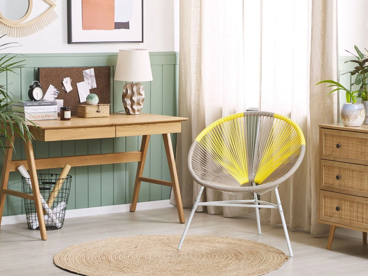 Krzesło BELIANI Acapulco, Beżowo-żółte 6 Krzesło BELIANI Acapulco, Beżowo-żółte - Image 4