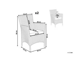 Zestaw Krzeseł BELIANI Italy, 2 Szt., Biały-ciemnobrązowy, 86x46x60 Cm -Building Materials Shop 16791364477860061 png gallery.big iext126556927