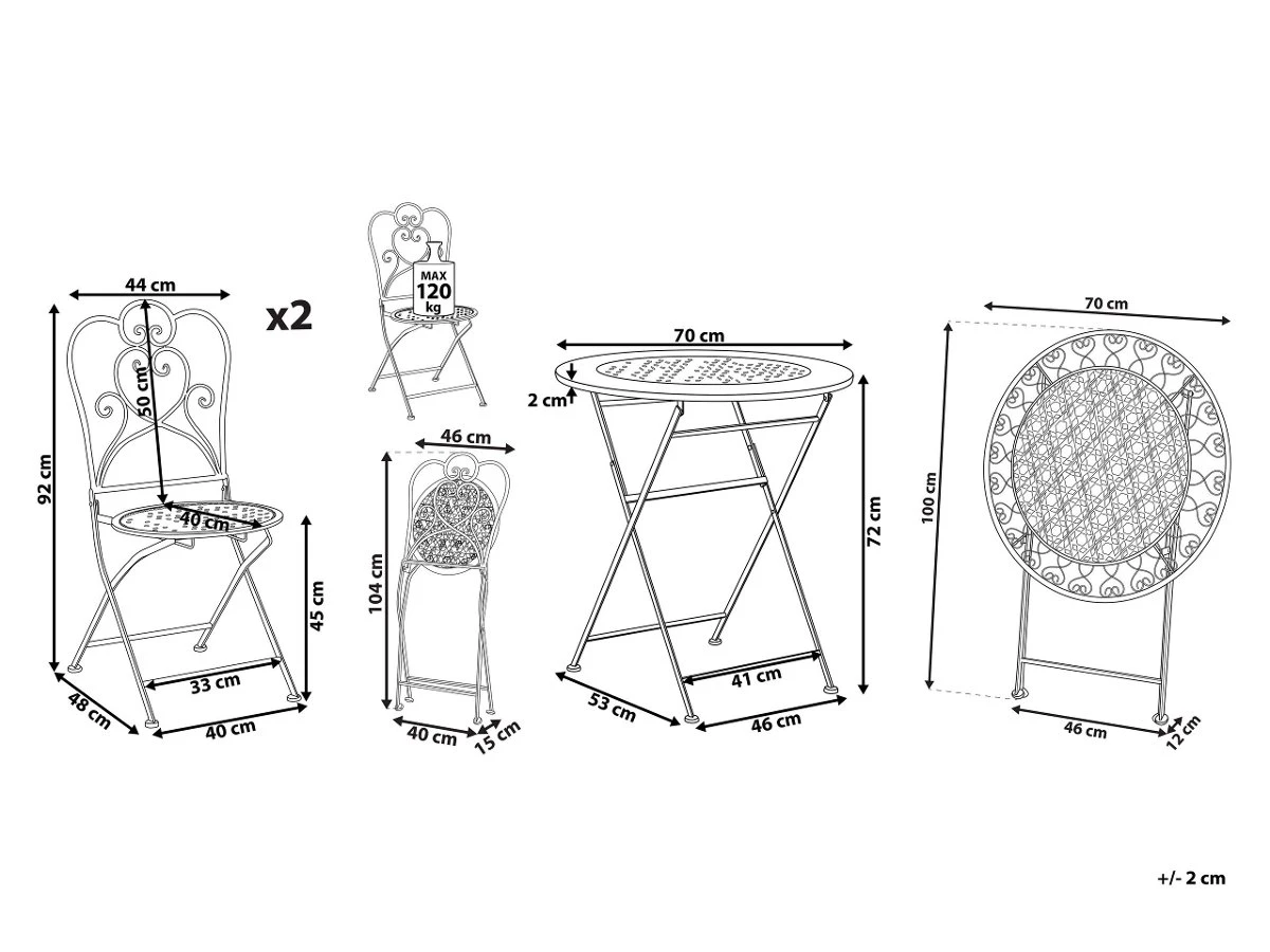 Zestaw Mebli Ogrodowych BELIANI Trieste, Beżowy, 3-elementowy 5 Zestaw Mebli Ogrodowych BELIANI Trieste, Beżowy, 3-elementowy - Image 3