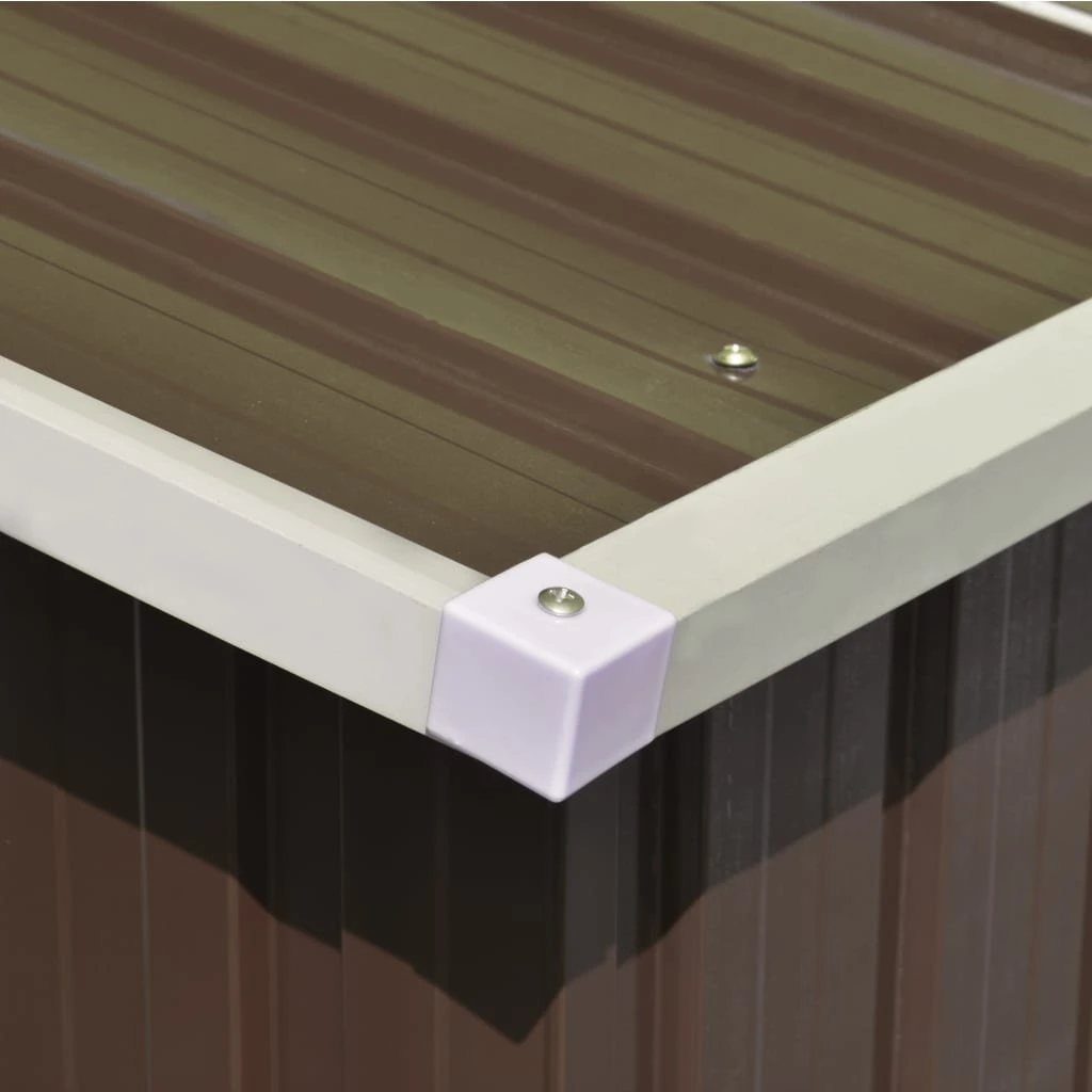 VidaXL Szopa Ogrodowa, 257x489x181 Cm, Metal, Brązowa 9 VidaXL Szopa Ogrodowa, 257x489x181 Cm, Metal, Brązowa - Image 7