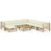 VIDAXL 9-cz. Zestaw Mebli Do Ogrodu, śmietankowe Poduszki, Bambus 2 VIDAXL 9-cz. Zestaw Mebli Do Ogrodu, śmietankowe Poduszki, Bambus -Building Materials Shop 9 cz zestaw mebli do ogrodu smietankowe poduszki bambus b iext68409696