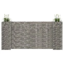 Building Materials Shop 15 VIDAXL Donica Gabionowa W Kształcie H, Drut Stalowy, 260x40x120 Cm