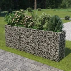 Donica Ogrodowa Gabion VIDAXL, Srebrna, 270x50x100 Cm