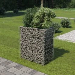 Donica Ogrodowa Gabion VIDAXL, Srebrna, 90x50x100 Cm