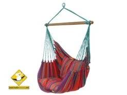 Fotel Hamakowy Szeroki, KOALA, Czerwono-błękitny, 130x127 Cm