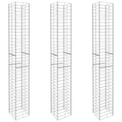 Kosze Gabionowe VIDAXL, Srebrne, 25x25x197 Cm, 3 Szt.