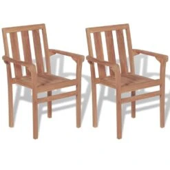 Krzesło Ogrodowe VidaXL, Sztaplowane, Brązowe, 58x50x89 Cm, 2 Sztuki