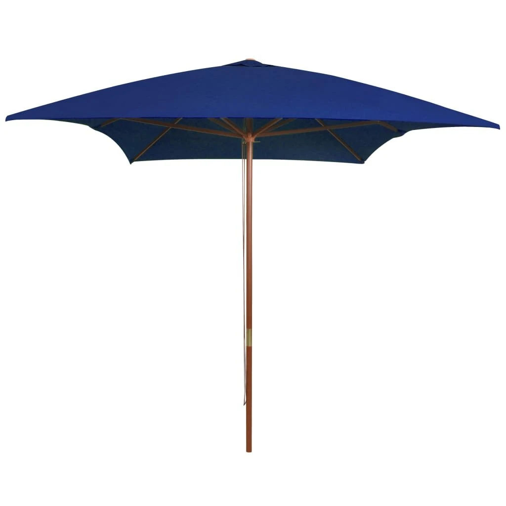 VIDAXL Parasol Ogrodowy Na Drewnianym Słupku, Niebieski, 200x300 Cm 3 VIDAXL Parasol Ogrodowy Na Drewnianym Słupku, Niebieski, 200x300 Cm