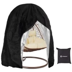 Pokrowiec Na Fotel Wiszący 230x200cm Wodoodporny Czarny