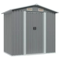 Szopa Ogrodowa VidaXL, Antracytowa, Stalowa, 204x132x186 Cm