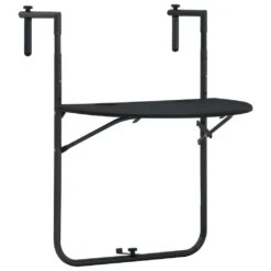 VidaXL Wiszący Stolik Balkonowy, Czarny, 60x64x83,5 Cm, Plastikowy