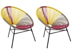 Zestaw Krzeseł BELIANI Acapulco, Różowo-żółto-beżowe, 2 Szt.