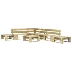 Zestaw Mebli Ogrodowych VIDAXL, Palety Z Drewna FSC, Zielony, 6-elementowy