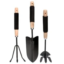 Zestaw Metalowych Narzędzi Ogrodniczych: łopatka, Widełki, Motyczka Uniwersalny