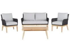 Zestaw Ogrodowy Drewniany 4-osobowy Szary MERANO II